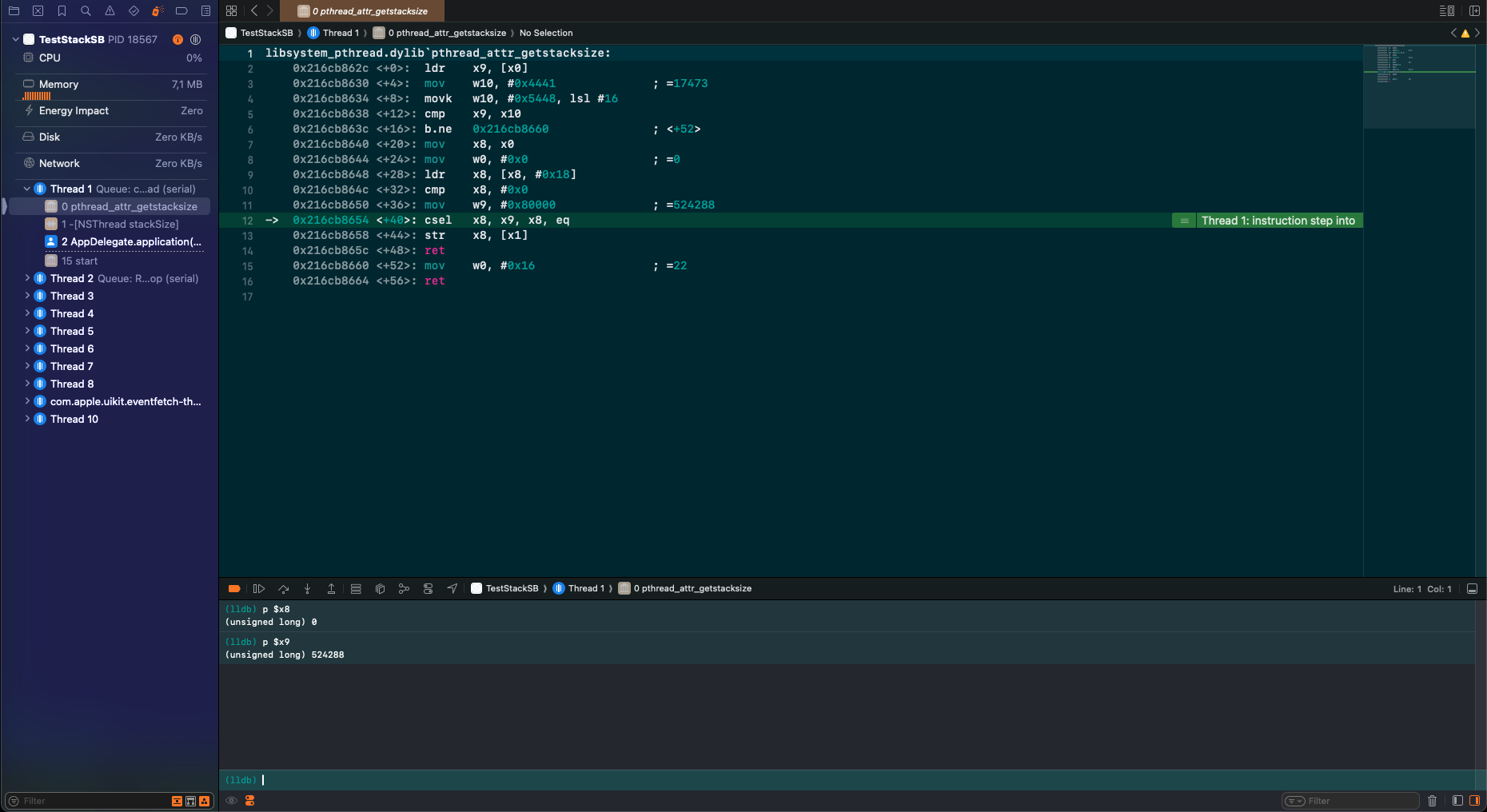 pthread_attr_getstacksize disassembly